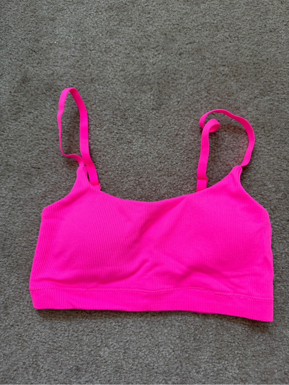 aerie Hot Pink Ribbed Bralette